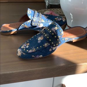 Coach denim mules size 5